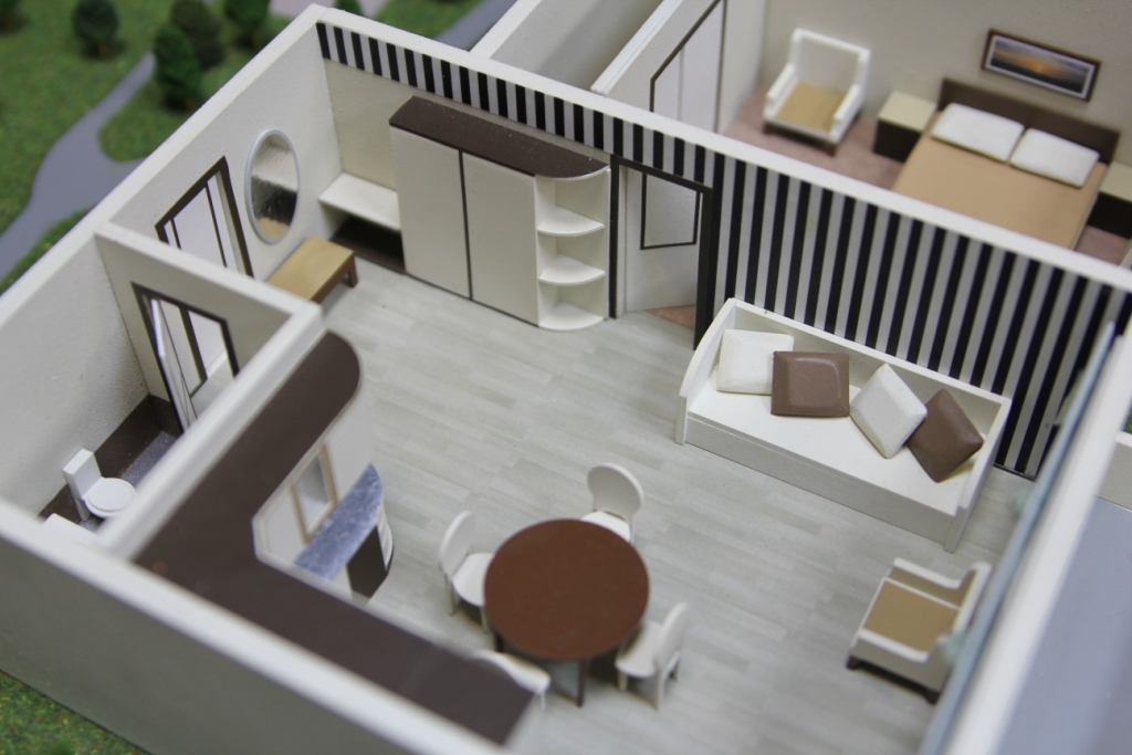 Макеты интерьера типовых квартир в проекте 